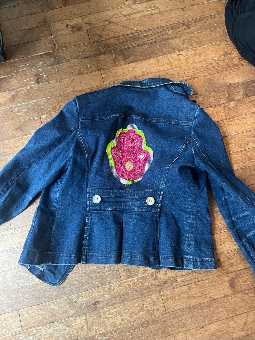 Dark Blue Denim Blazer Jacket - Unbranded